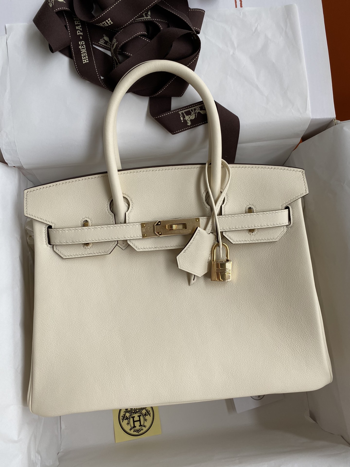 Hermes Birkin 30CM Swift Leather Handbag White